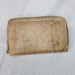 Buxton Beige Marbled Leather Wallet